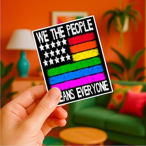Vi folket HBTQ-allierad vinyldekal: Jämlikhet, stolthet, social rättvisa, uttalande om Pride-flaggans aktivist