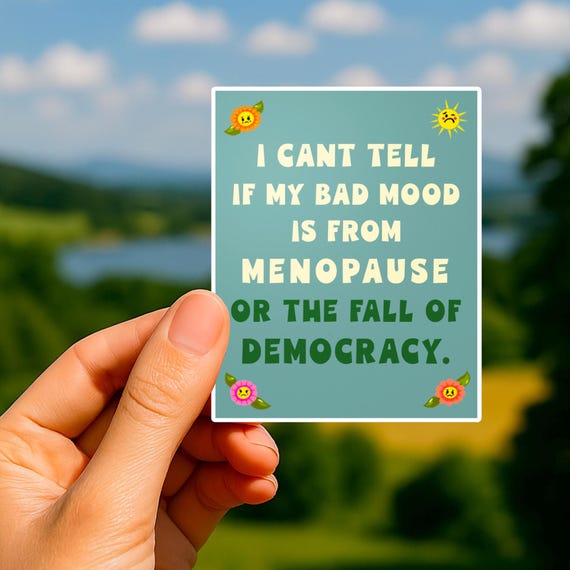 Menopause Humor Sticker: Feminist Funny Gift, Sarcastic Sticker, Political Art, Mood Swing Decal