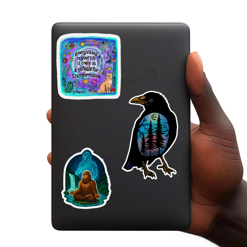 Cosmic Cat Sticker: Mystical Transformation Art, Spiritual Growth Gift, Celestial Sticker image 4