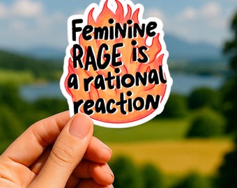 Sticker rage féminine : sticker pour ordinateur portable responsabilisant, sticker droits des femmes, sticker art du feu