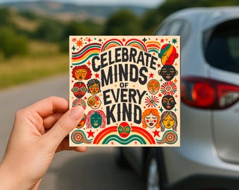 Neurodiversity Car Magnet: Autism & ADHD Awareness, Celebrate All Minds