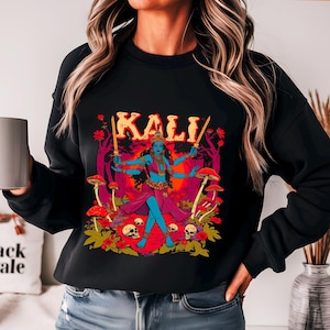 Kali Goddess Sweatshirt: Psychedelische Hindu Kunst, Göttlich Weibliches Yoga
