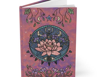 Diario de tapa dura Celestial Lotus – Cuaderno de escritura – Diario de atención plena