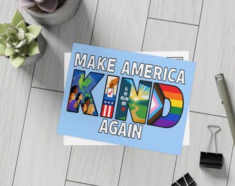 Kindness Postcard Bundles: Make America Kind Again Cards for Mailing Representatives Campaigns