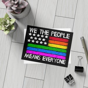 Cartoline dell'orgoglio "Noi, il popolo, significa tutti" Pacchetto di cartoline per l'uguaglianza e l'attivismo LGBTQ+