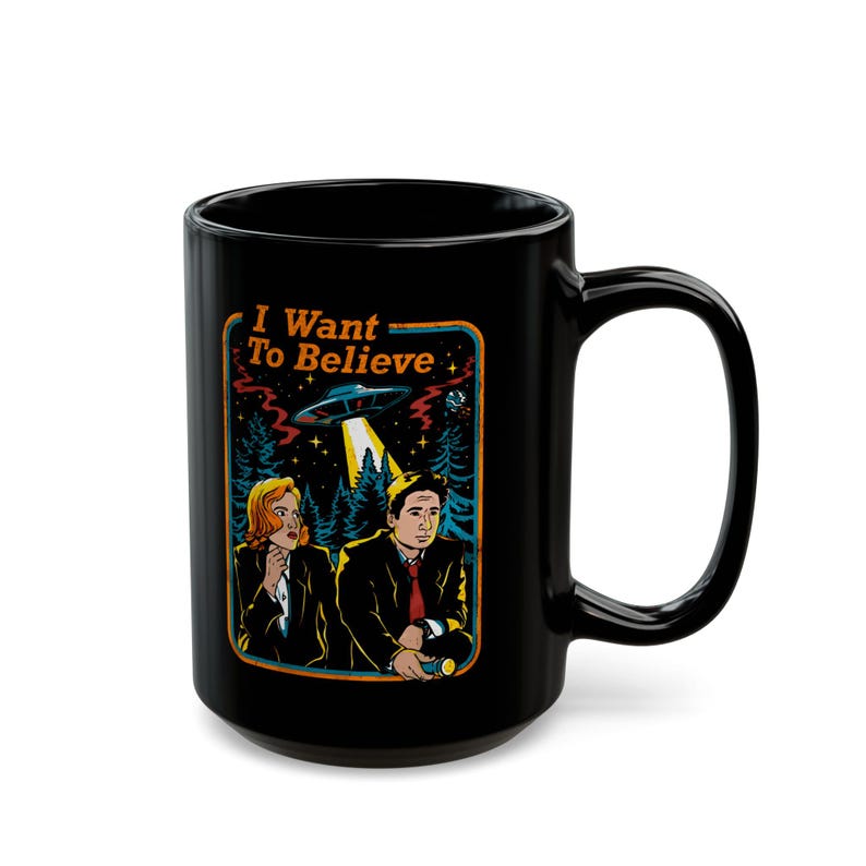 Alien Conspiracy Mug: UFO Believer Coffee Cup, Sci Fi Gift for X Files Fan, Paranormal Enthusiast 15oz