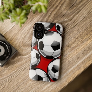 Soccer Ball Pattern Tough Phone Case, Sports Phone Cover, Protective Phone Case, Soccer Fan Gift, Samsung Phone Case, iPhone Case,