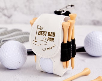Engraved Leather Golf Ball Bag Gifts for Men Father's Day Dad Gift-Mini Golf Ball Holder-Golf Pouch-Golf Accessories-Leather Ball Sack Case