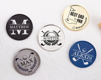 Personalised Golf Ball Marker-Magnetic Monogram Ball Marker with Hat Clip-Golf Gifts for Men-Dad Gift Idea-Coach/Boyfriend/Dad Gifts