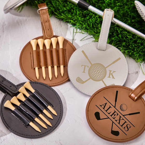 Personalisierter Golf Tee Halter-Gravur Golf Bag Tag-Golf Geschenk für Papa-Golfer-Liebhaber-Geschenk-kundenspezifische Golf-Geschenke für Ihn-Golf-Zubehör