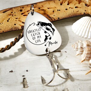 Personalized Fishing Lure Hooked on You-custom Fishing Keychains-father ...