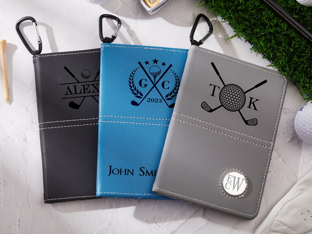 Leather Golf Yardage Book Holderpersonalized Golf Scorecard Holder