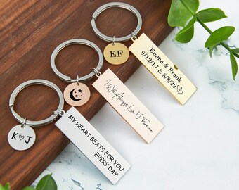 Drive Safe Customizable Rectangle key chain-Customized Bar Keychain-Engraved Keychain-Personalized Gift for Husband-Personalised Bar Keyring