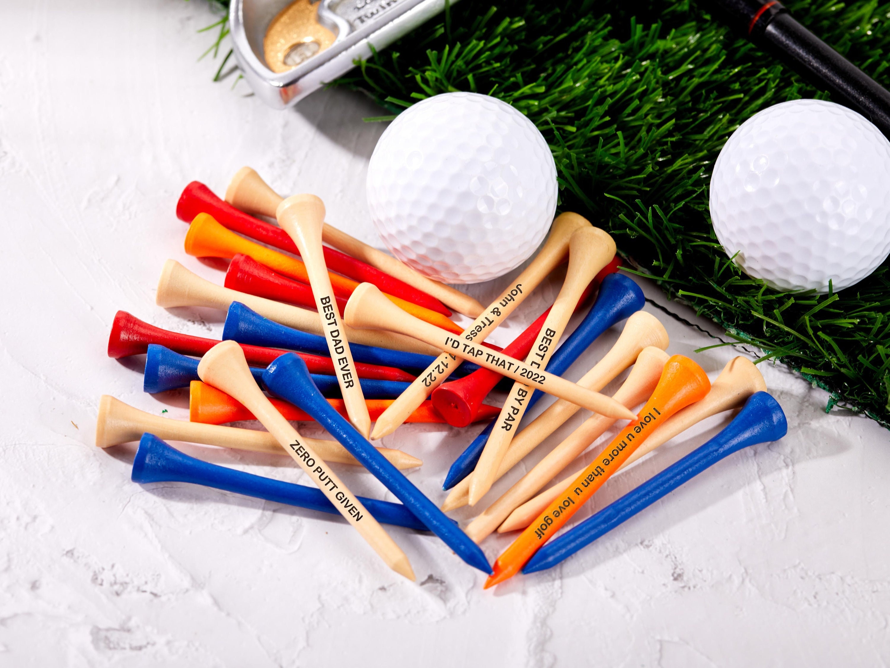 Personalisierte Golf-Tees-Set von Golf-Tees-Lasergravierte  Holz-Golf-Tees-Individuelle Golf-Tees-Bestes Geschenk für Ihn-Mens  Golf-Geschenk-Vatertagsgeschenke - .de