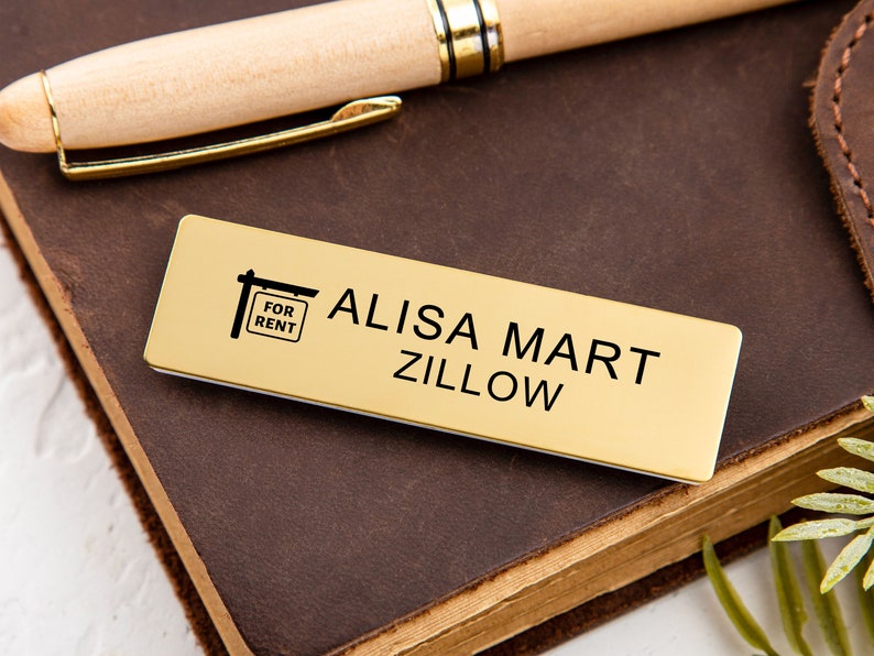 Engraved Name Badges with Industry Logo-Personalized Name Tag with Pin or Magnetic-Name Tag for Work-Custom Teacher Doctor Stylist ID Badge 画像 5