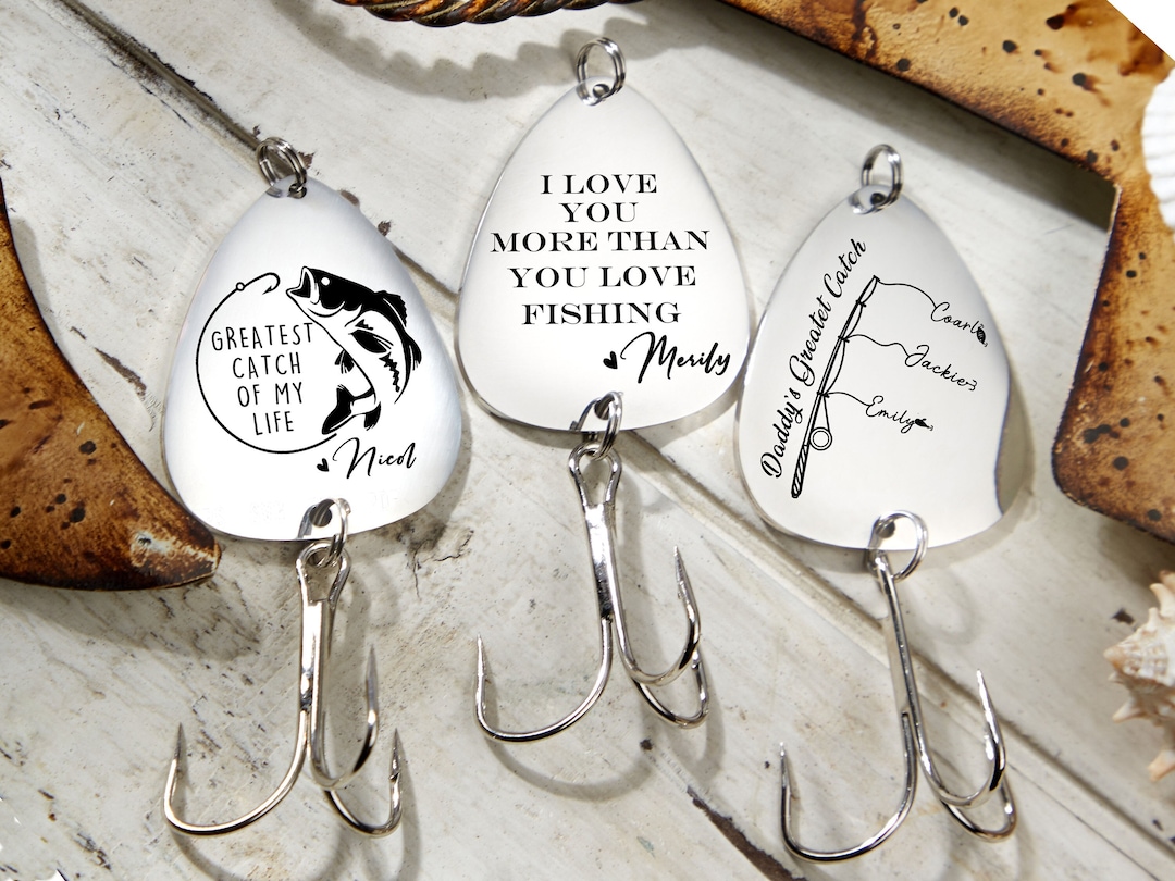 Personalized Fishing Lure Hooked on You-custom Fishing Keychains-father ...