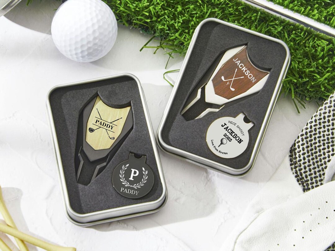 Personalized Golf Ball Marker Monogram Golf Divot Set Repair