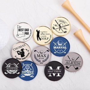 Custom Golf Ball Marker Christmas Gift for Dad Birthday for Dad Golf Gifts for Men Magnetic Golf Ball Marker with Hat Clip Nice Shot Dad