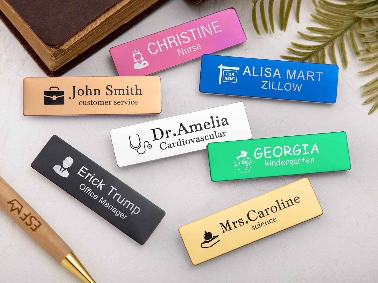 Engraved Name Badges With Pin or Name Tag Etsy