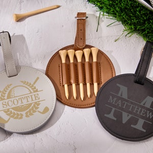 Porta maglietta da golf personalizzato, etichetta per borsa da golf incisa, regalo di golf per papà, amante del golf, regalo di golf personalizzato per lui, accessori da golf immagine 7