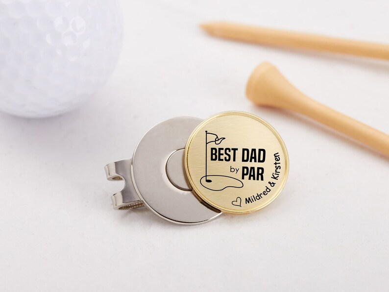 Personalized Dad Gift Golf Ball Marker Custom Monogram Name Monogram Ball Marker Hat Clip I Love You More than You Love Golf Grandpa Gift zdjęcie 3