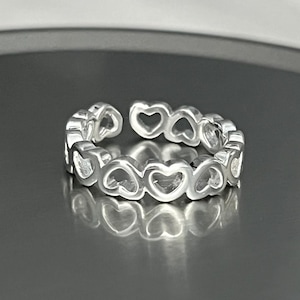 Sterling Silver Adjustable Toe Rings: Floral, Heart, Leaf Designs