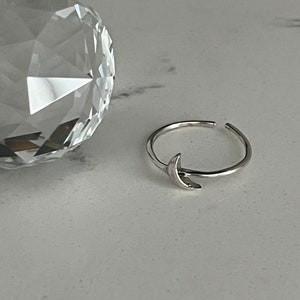 Sterling Silver Crescent Moon Toe Ring: Adjustable Celestial Jewelry