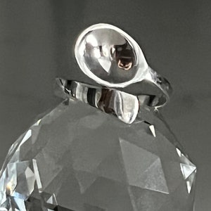 Sterling Silber Hochglanzpoliert Verstellbarer Löffel Ring, Zierlicher Silber Löffel Ring, Geschenk für Sie