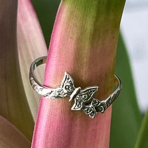 Sterling Silver Butterfly Ring, Butterfly Stacking Ring, Insect Ring, Nature Ring, Butterfly Jewelry, Dainty Ring, Gift for Her