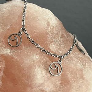 Stainless Steel Breaking Waves Anklet: Adjustable Beach Jewelry