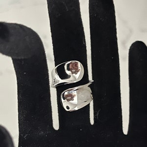 Stainless Steel Modern Double Spoon Ring, Large Spoon Ring, Silver Spoon Jewelry