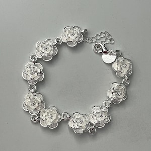 S925 Pure Silver Rose Bracelet, Daily Wear & Parties