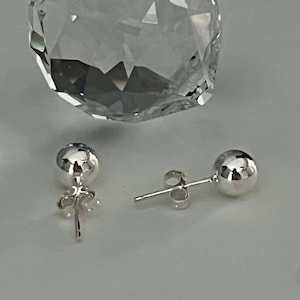 Silver Ball Stud Earrings, 925 Sterling Silver Earrings, Minimalist Silver Earrings, Gift for Her