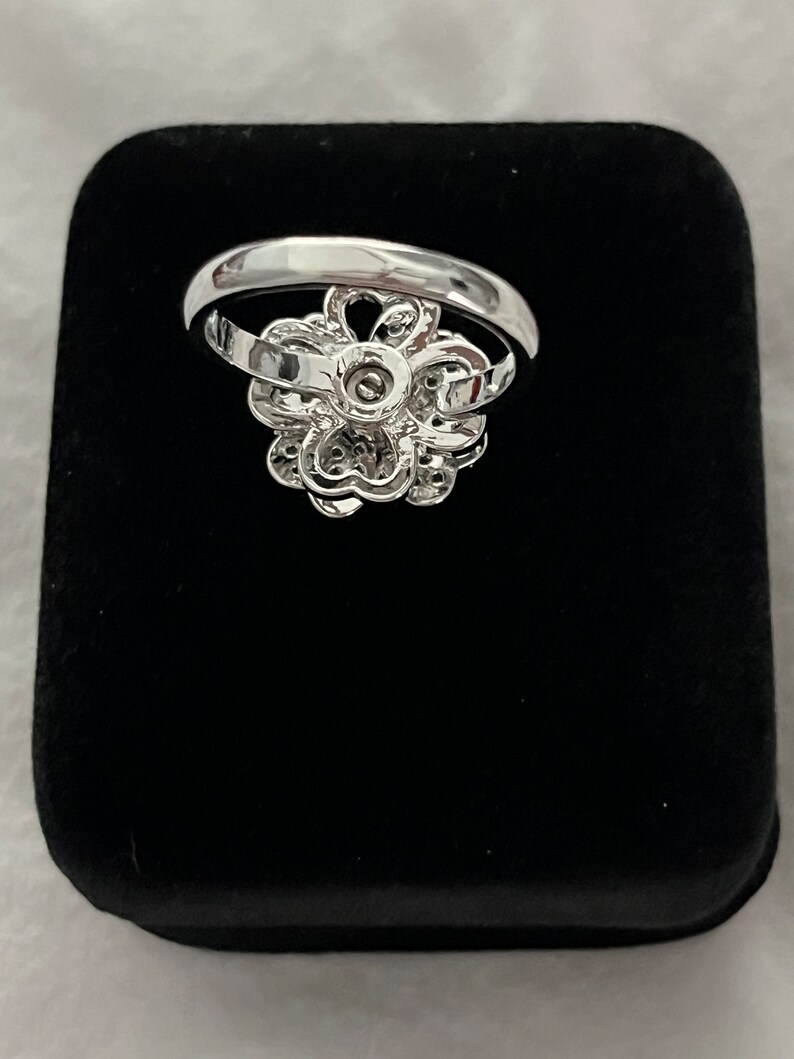 Flower Anxiety Fidget Ring: Stainless Steel Cubic Zirconia - Etsy