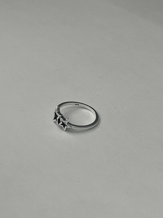 Sterling Silver Stars Ring, Celestial Ring:  Size… - image 4
