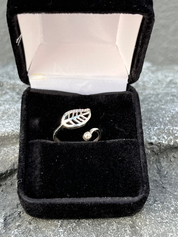 Adjustable Sterling Silver Leaf Ring: Nature Insp… - image 2