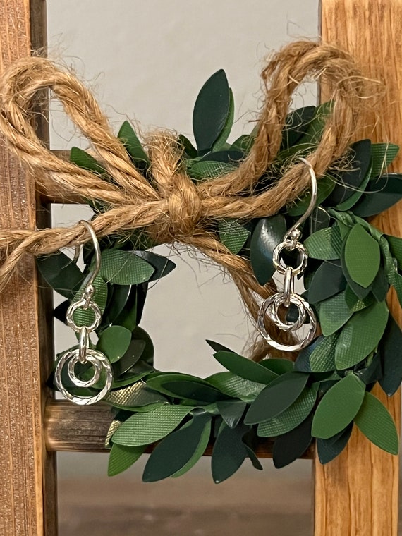 Sterling Silver Dangle Hook Earrings: Diamond Cut… - image 9