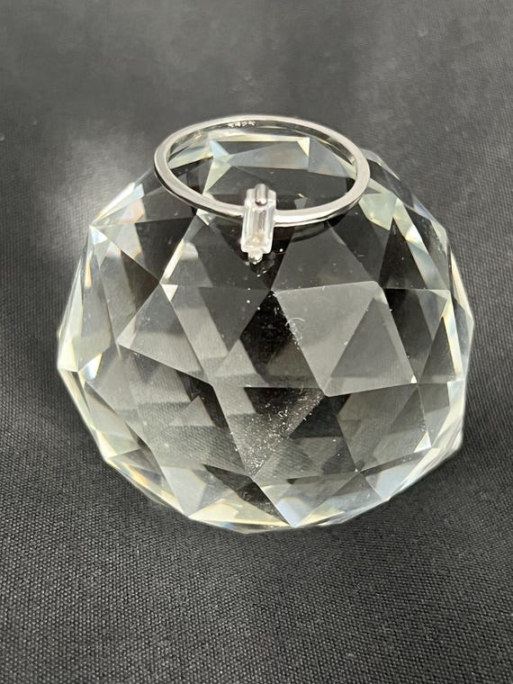 925 Sterling Silver Rectangular Ring: Geometric C… - image 4