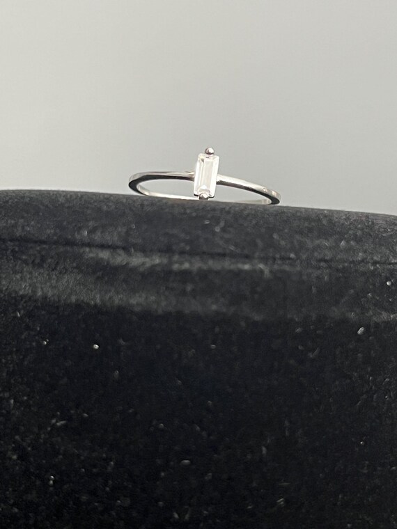 925 Sterling Silver Rectangular Ring: Geometric C… - image 2