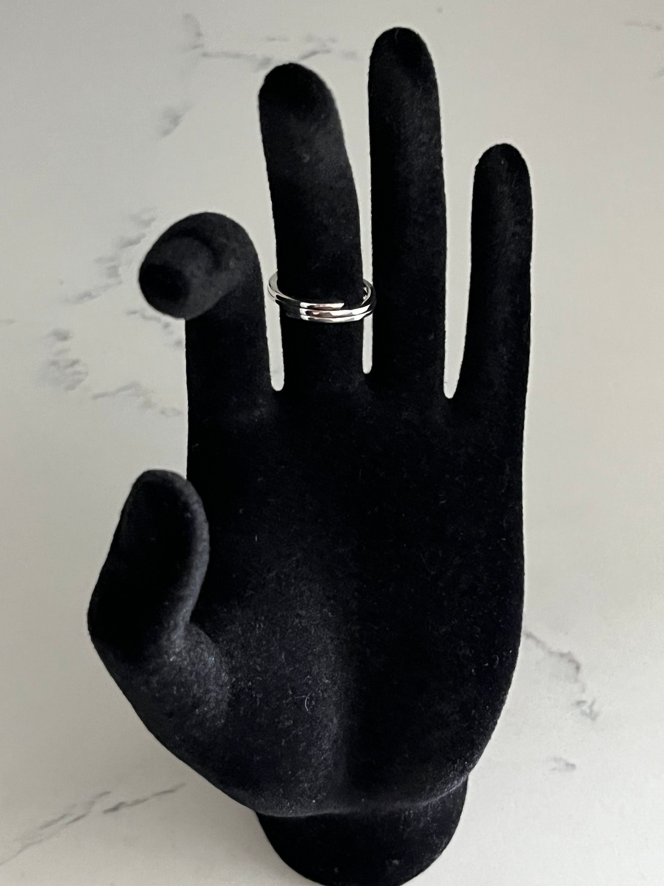 Sterling Silver Heavy 3line Ring Silver Band Ring Simple Etsy