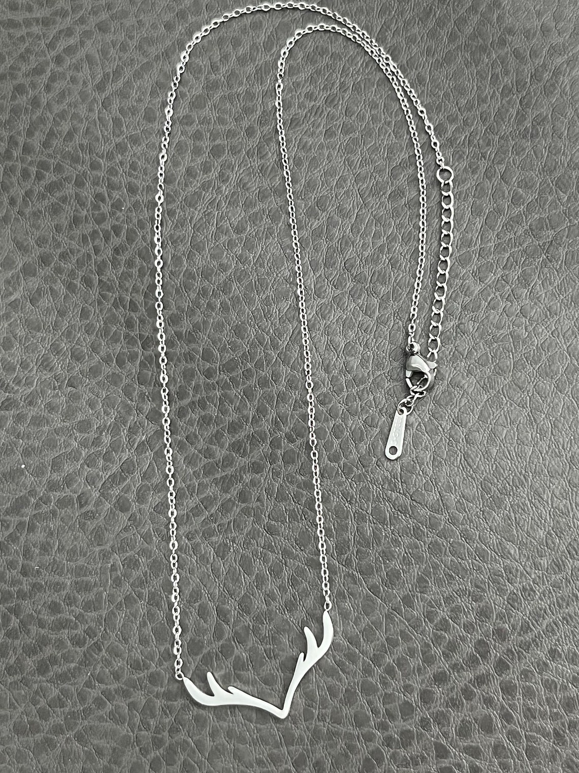 Dainty Stainless Steel Antler Necklace, Deer Necklace, Stag Necklace