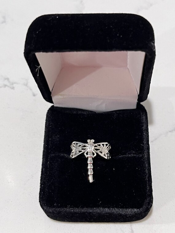 Sterling Silver Dragonfly Ring: Nature Boho Jewel… - image 3