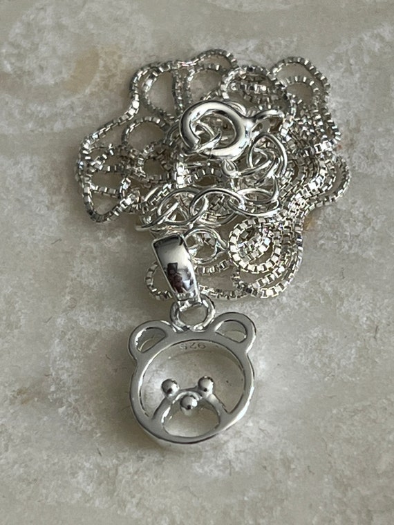 Sterling Silver Teddy Bear Pendant, Small Teddy B… - image 5