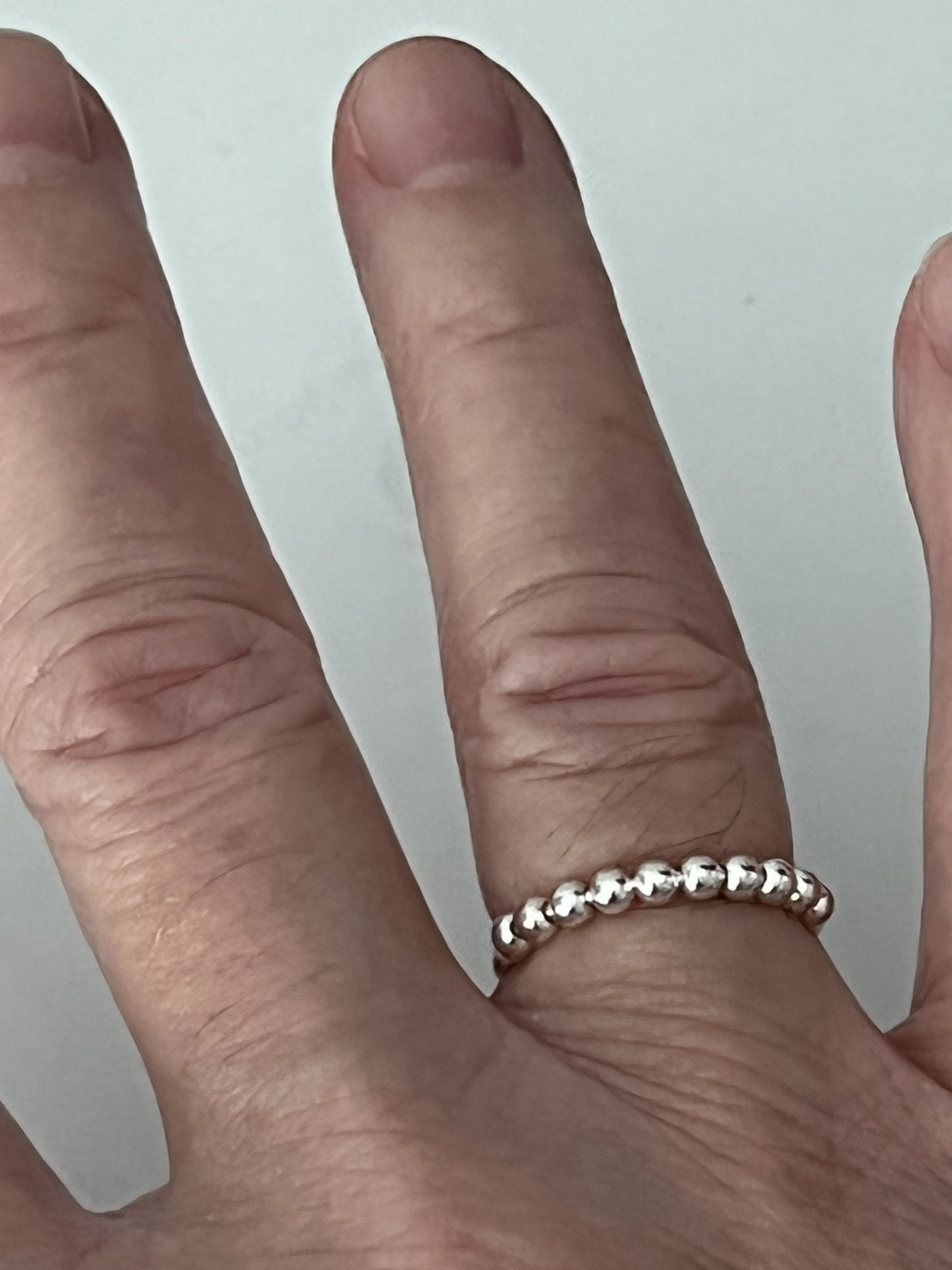 Sterling Silver Solid 925 Bead Ring, Small 2.5 Mm Ball Beads Silver ...