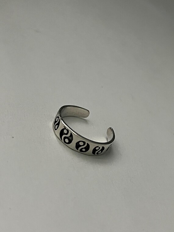 Sterling Silver Adjustable Toe Ring: Rose, Yin Ya… - image 5