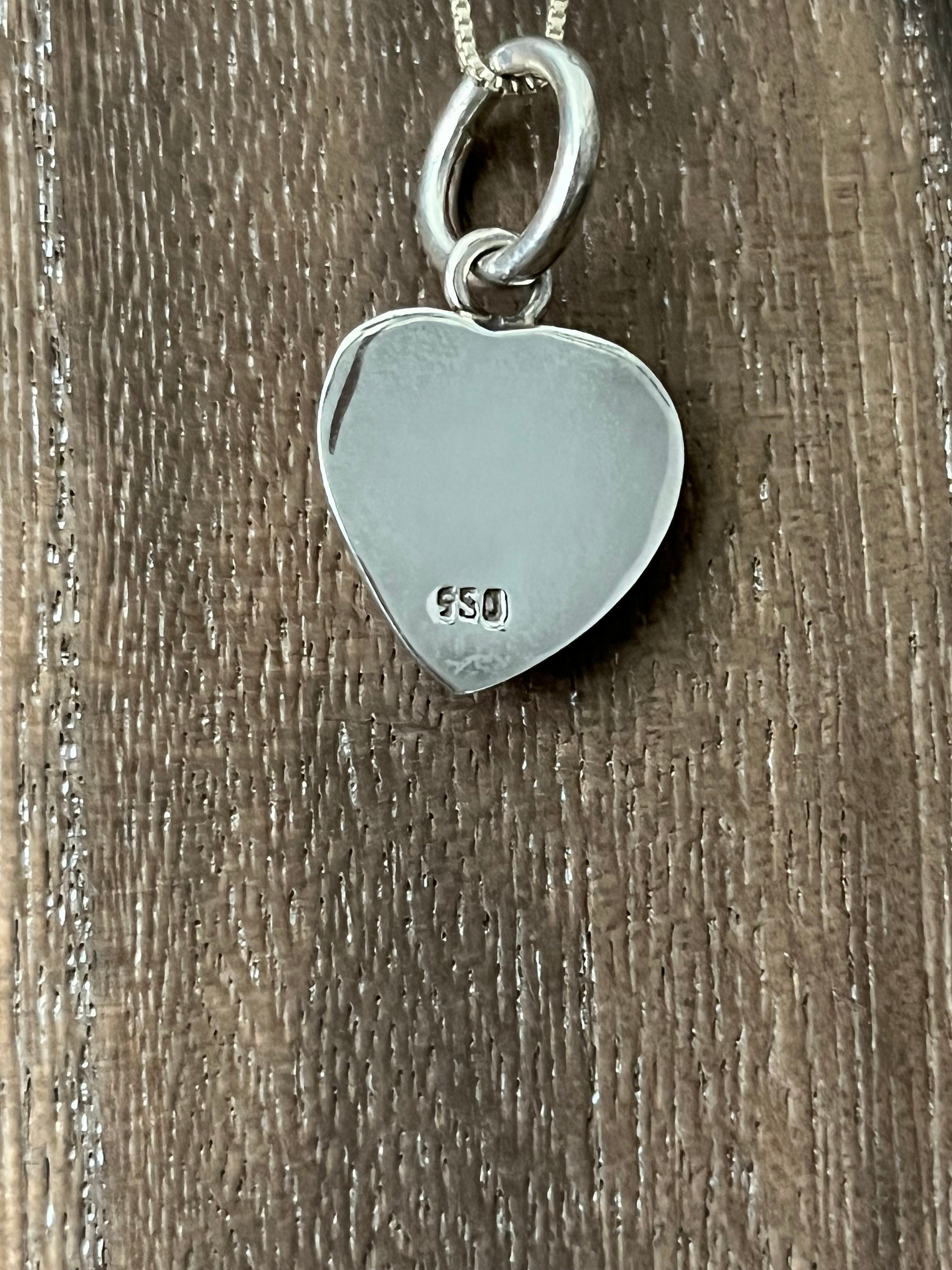 Heart Charm Pendant, 950 Solid Sterling Silver, Broken Heart, Love ...