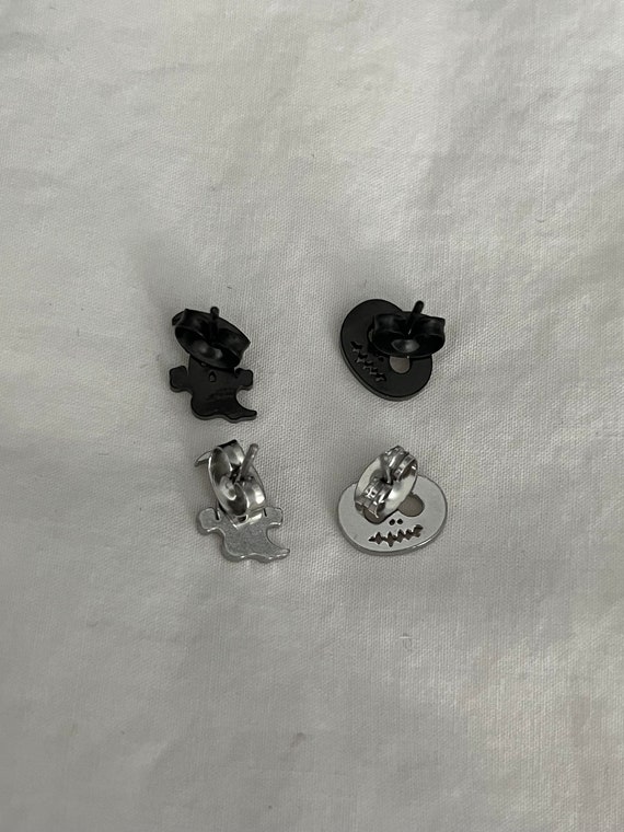 Stainless Steel Ghost & Pumpkin Stud Earrings, Si… - image 6