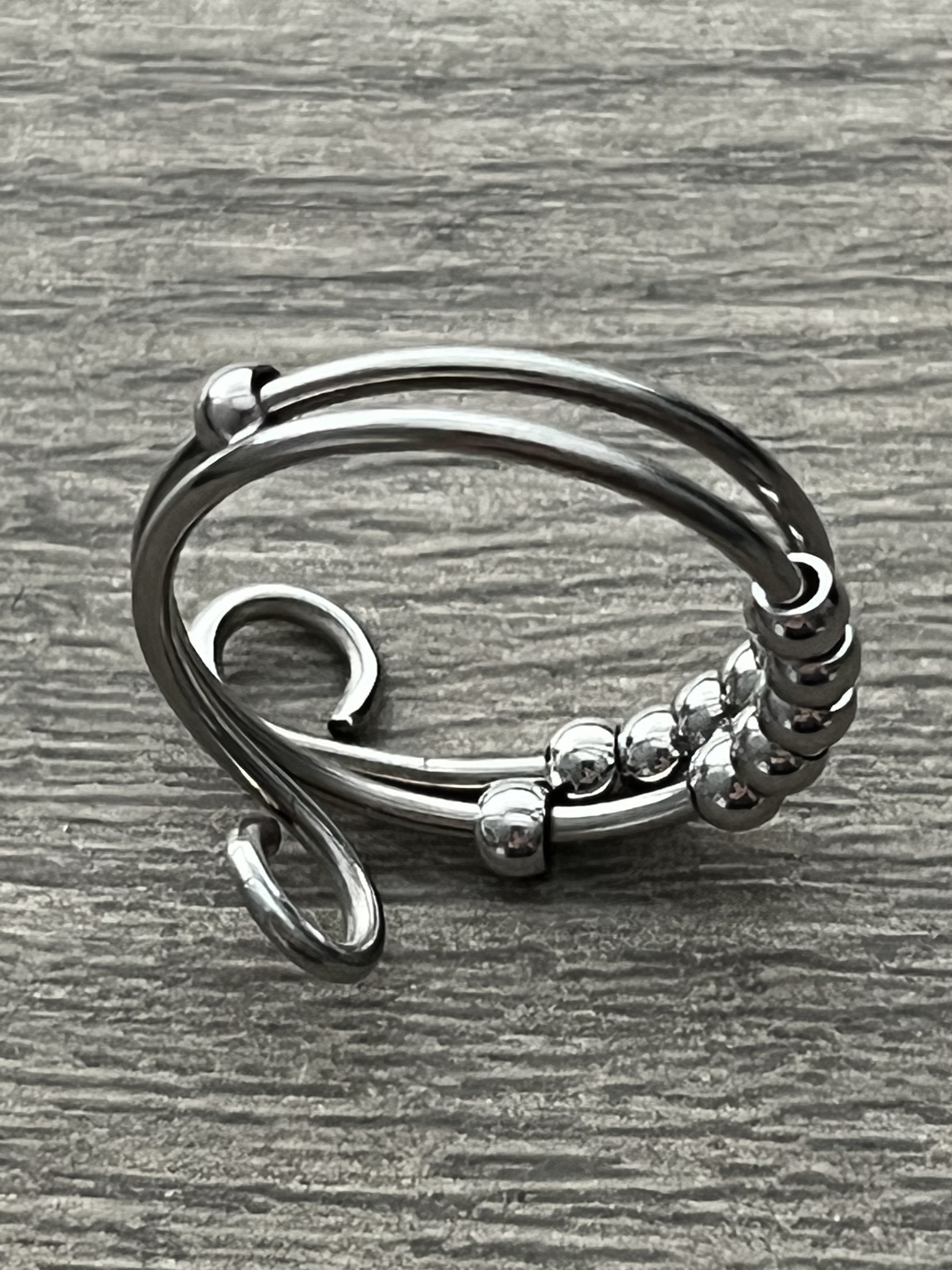 Adjustable Stainless Steel Fidget Ring: Anxiety Relief Jewelry - Etsy