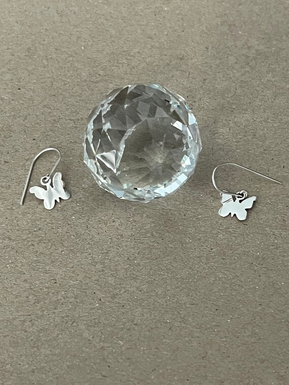 Butterfly Sterling Silver Tiny Hook Earrings: Min… - image 8