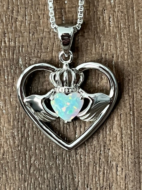 Claddagh Irish Heart Pendant Necklace, Sterling S… - image 5